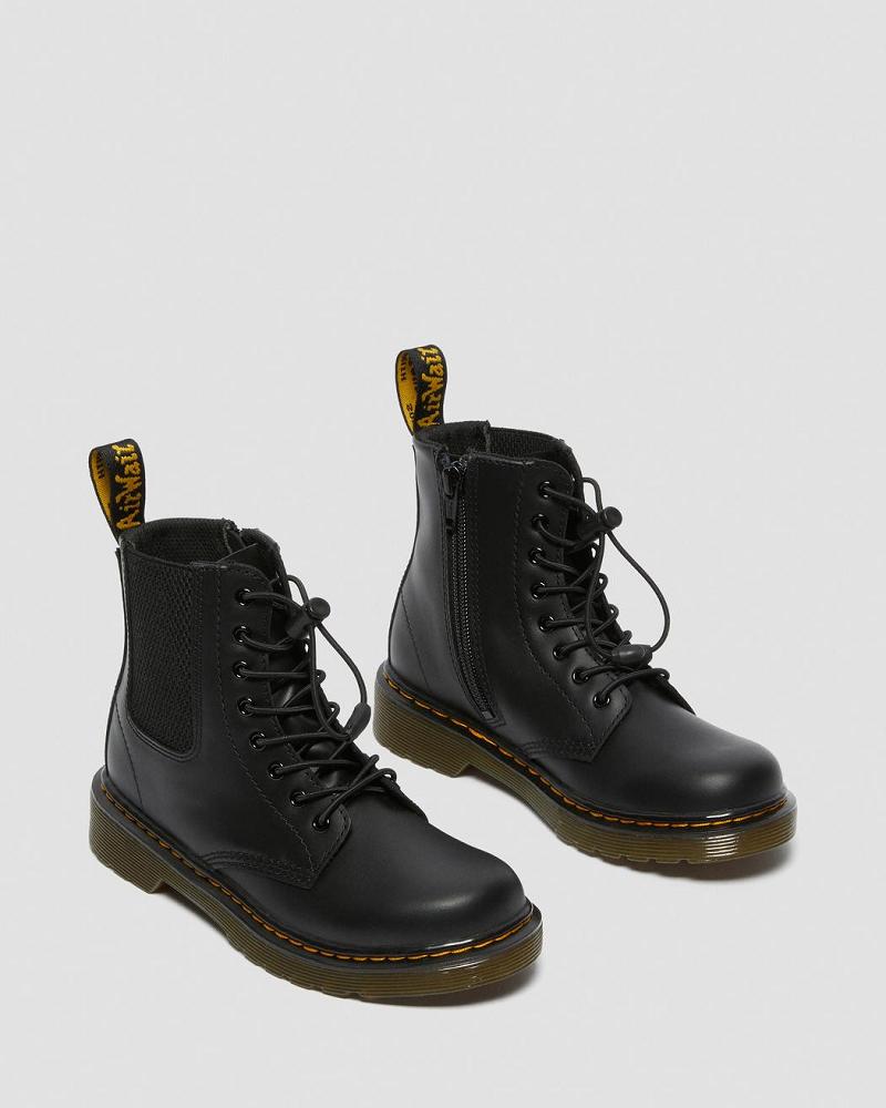 Dr Martens Junior 1460 Harper Læder Fritidsstøvler Børn Sort | DK 659RVD